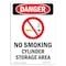 Signmission OSHA Danger Sign, No Smoking Cylinder, 18in X 12in Decal, 12" W, 18" L, Portrait OS-DS-D-1218-V-1484 - alternate 1